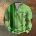thumbnail image 2 of Penkiiy Día de San Patricio de hombre 1/4 Sweatshirt de cuello cremallera Shamrock camisa irlandesa de manga larga 5XL Multicolor, 2 of 5