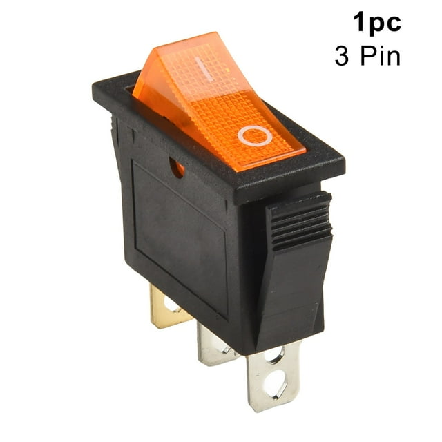 BTOER 1 Piece Rocker Switch 3 Pin Snap-in On/Off Mini Rocker Switch Push Button Switch For Battery Cars Motorcycles