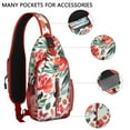 thumbnail image 4 of Floral and Skull Pattern Sling Bag with Adjustable Strap, Multiple Compartments, Lightweight Durable Crossbody Backpack for Travel, Outdoor, Daily Use, 4 of 4