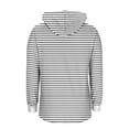 thumbnail image 3 of YUGYXL Casual Striped Hoodies for Women Fall Winter Pullover Long Sleeve Tunic Tops Loose V Neck Sweatshirts Tees White Hoodie S, 3 of 5
