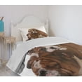 thumbnail image 4 of Ambesonne English Bulldog Quilted Bedspread Set 2 Pcs, Father and Son, Twin Size, Brown White Black, 4 of 6