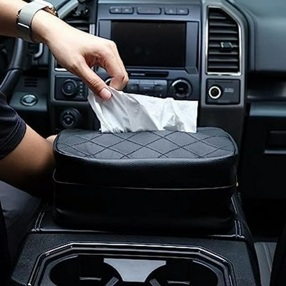 Car Tissue Holder, Tissues Box Cover for Car Backseat, (Black)