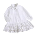 thumbnail image 3 of RMGVDSD Girls Dresses Elegant Little Girl's Long Sleeve Shirt Dress Collar Layered Ruffle Tiered Dress School Casual Sundress 5-6 Years, 3 of 8
