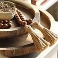 thumbnail image 3 of Guirnalda de cuentas de madera de 39 pulgadas con borlas, versátiles cuentas de oración, decoración de pared boho chic para el hogar (marrón), 3 of 5