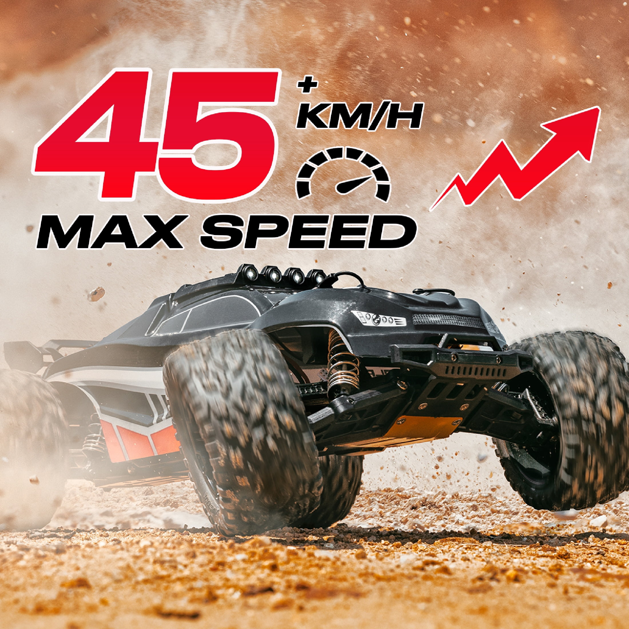 High Speed RC Car, 1:8 Large Scale 45+KM/H Remote Control All Terrain Off-Road Monster Truck, Electric Hobby Vehicle with 2 Batteries for Adults Boys