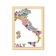 thumbnail image 1 of Mapa de Italia hito bandera nacional de arquitectura Cuadro de madera decorativa marco de casa A4, 1 of 3