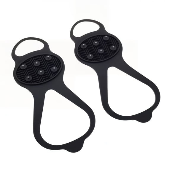 SIYTUAU Silicone Ice Claw Traction Device Black Set Of 2 6 Steel Spikes For Outdoor Sports Winter Shoe Covers L