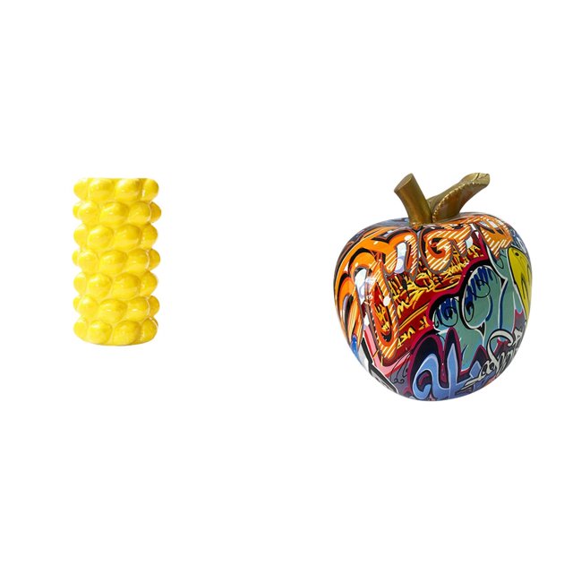 Jarrón de flores de porcelana con diseño de nórdico, adorno de escritorio, obra de arte coleccionable, escultura de fruta, decoración de mesa