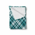 thumbnail image 2 of Plaid Soft Flannel Fleece Throw Blanket, Tartan Pattern from Checkered Like Layout Classic Striped Squares, Cozy Plush for Indoor and Outdoor Use, 60" x 80", Petrol Blue and Pale Blue, by Ambesonne, 2 of 6