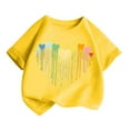 thumbnail image 2 of Aihuaihua T Shirts for Girls 12 Cartoon Print Short Sleeve T Shirts Everyday Round Neck Funny Tees Girls Summer Tops T-Shirts 2-4 Years（Yellow）, 2 of 3