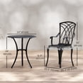 thumbnail image 3 of Outsunny Ensemble Bistro de Patio 3 Pcs, Table Basse avec Trou pour Parasol, Brun, 3 of 10