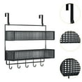 thumbnail image 6 of TISHITA Over The Door Hook Organizer, Towel Rack, Coat Hooks for Storage Over The Door, Door Hanger, Mesh Basket for Bathroom, Office, Kitchen L, 6 of 7
