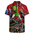 thumbnail image 3 of The Legend Of Zelda Game Men's Casual Button-Down Shirts Summer Short Sleeve Tee Shirt Daily Hawaiian Beach Shirt Top With Pocket, 3 of 9