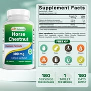 2 Pack Best Naturals Horse Chestnut Extract 300 mg 180 Tablets