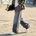 thumbnail image 5 of ITSAME Teen Boys Wide Leg Jeans Elastic Waist Loose Fit Casual Fashion Denim Pants with Pockets Light Blue Size 14, 5 of 6