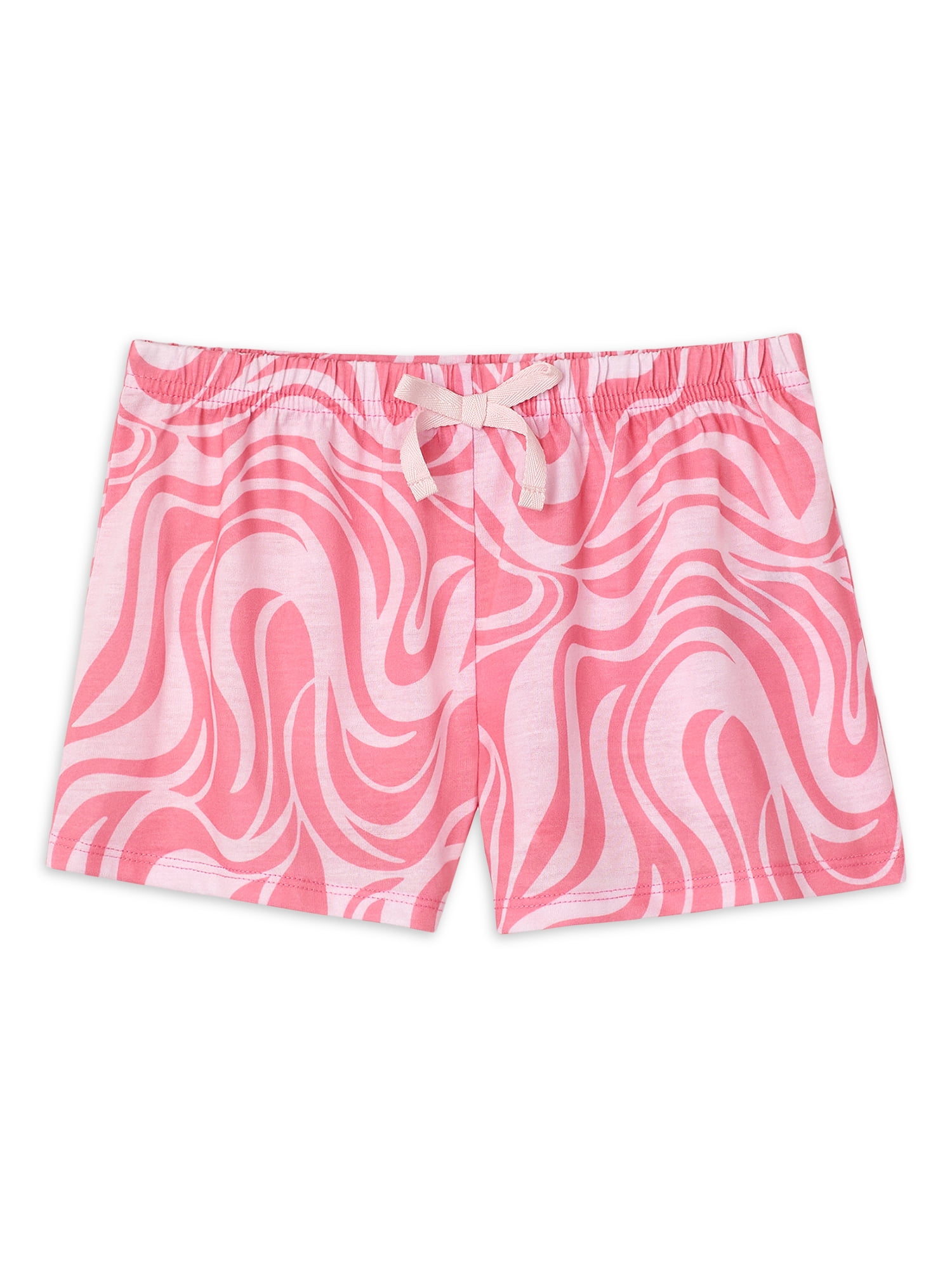 Wonder Nation Girls Short Sleeve Top and Sleep Shorts Pajama Set, 2-Piece, Sizes 4-18 & Plus