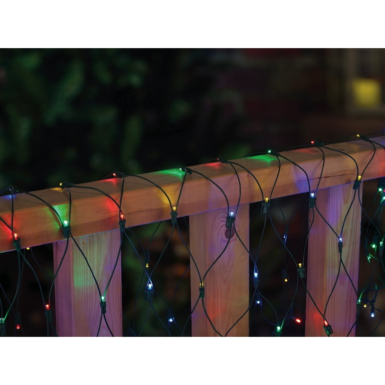 Indoor/Outdoor 150-Count LED Christmas Net Lights, Multicolor, 6