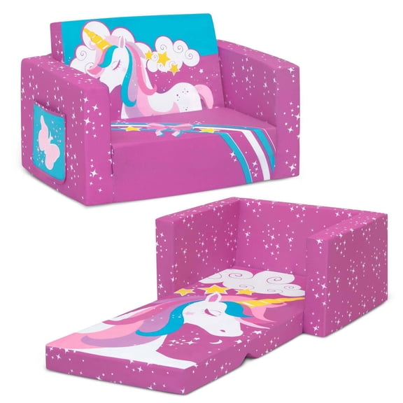 Delta Children Cozee Chaise rabattable - Chaise convertible 2 en 1 en chaise longue pour tout-petits et enfants