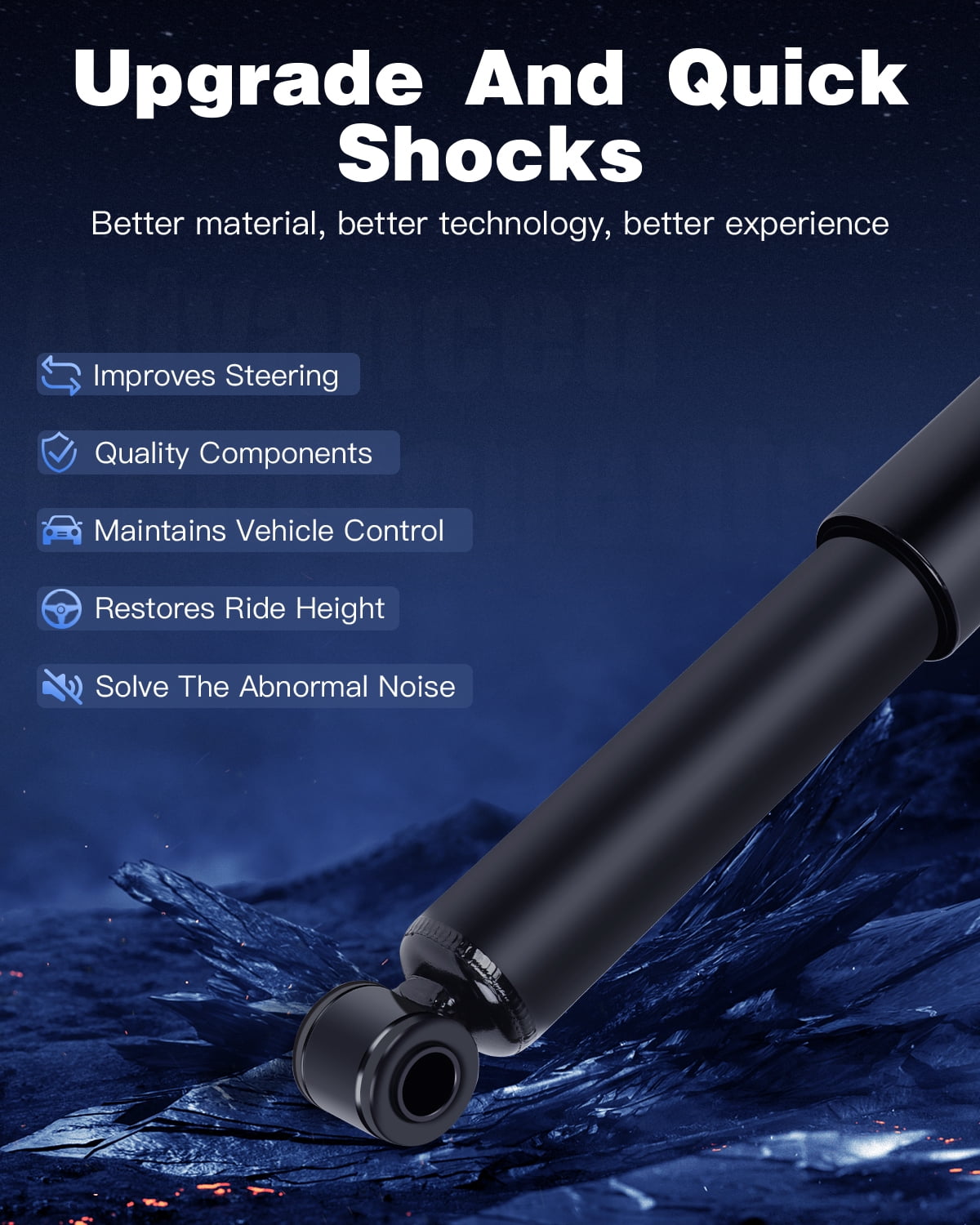 Shocks,ECCPP Front Rear Shocks Absorbers 4Runner for Toyota Fits 1984-1989 for Toyota 4Runner,1986 1987 19881989 1990 1991-1995 for Toyota Pickup Auto Shocks Gas Struts 344202 344428 KG5462 (Set of 4)
