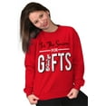 thumbnail image 2 of Christmas Tis The Season For Presents Unisex Plus Fleece Graphic Sweatshirt Brisco Brands 5X, 2 of 4
