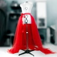 thumbnail image 2 of Falda larga de tul tutú para mujer, hasta el suelo, desmontable, para fiesta Rojo, 2 of 9