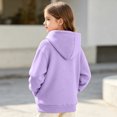 thumbnail image 3 of Abcomgle Hoodie for Girls 4-16 Cute Casual Hooded Girls Sweatshirt Plain Long Sleeve Girls Pullover Top Fashion Fall Shirt for Teen Girls with Pocket, 3 of 5