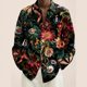 thumbnail image 3 of Camisa de hombre con estampado de flores y plantas vintage, informal, cómoda, de manga larga y botonadura sencilla, ropa de calle, blusa con solapa para hombre, 3 of 5