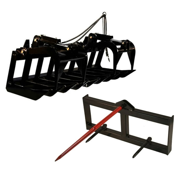 Titan 60" Grapple Bucket & Tractor Hay Spear Attachment Bobcat Kubota