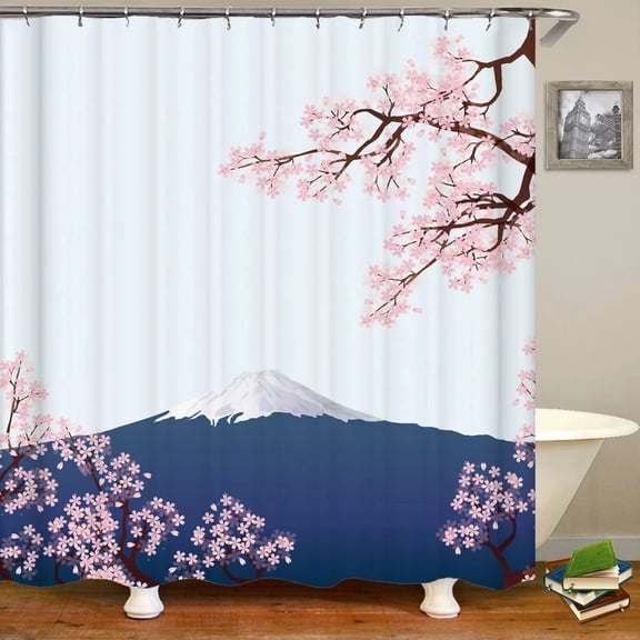 3D Japanese style landscape printed bathroom shower curtain polyester waterproof bath curtains home decoration curtain with hook