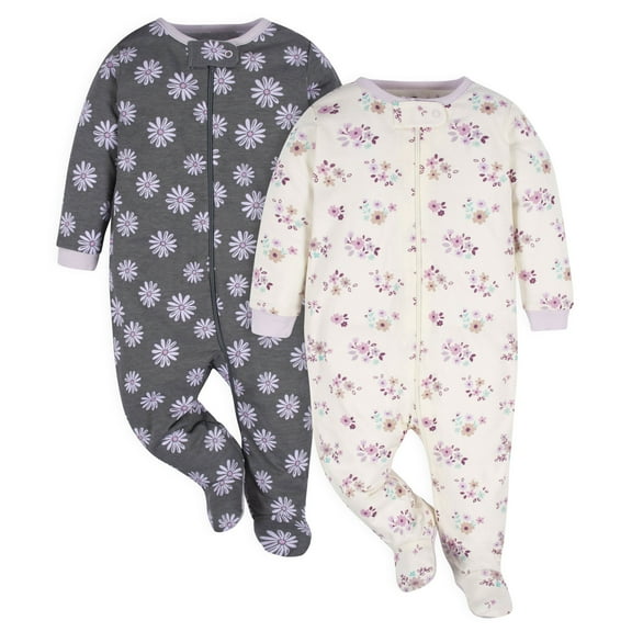Gerber Baby Girl Sleep 'N Play, 2 Pack, Sizes Preemie - 6-9 Months