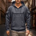 thumbnail image 2 of Blekii Men's Cargo Pocket Hoodie, Utility Style Pullover Sweatshirt, Large Pocket Detail on Chest, Durable Casual Top for Work Or Outdoor Use, Rugged Streetwear Look, Functional for, 2 of 8