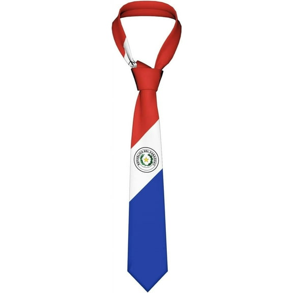 Paraguay Flag Emblem Striped Necktie Men Neck Ties Mens Party Business Neckties Soft Skil Tie
