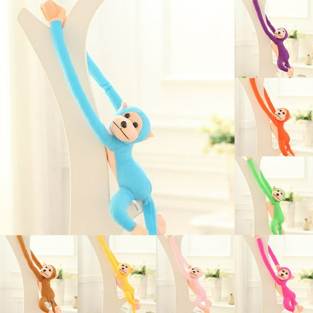 Flmtop Peluche Mignonne Singe à Longue Queue Jouet en Peluche Mascotte Décoration de Rideau de Chambre