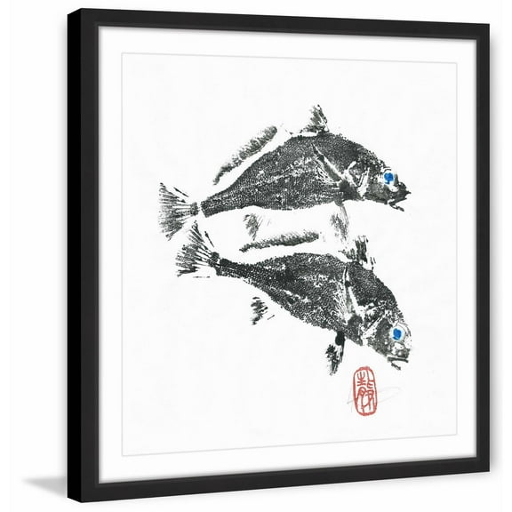 MARMONT HILL 'Fish Get off My Back' Framed Painting Print 12 x 12