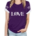 thumbnail image 2 of Women's Loose Shirts Fashion Cute Dog Paw LOVE Letter Print T-Shirts Summer Short Sleeve Round Neck Tops, 2 of 4