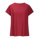 thumbnail image 4 of Tops de Verano de Mujer Suelto Ajuste Primavera Y Verano Suéter Casual Color Sólido Manga Corta Cuello Redondo, Camiseta Suelta de Poliéster, 4 of 9