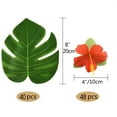 thumbnail image 2 of Kuuqa 88 Piezas De 20 Cm/8 Pulgadas Hojas De Palma Tropicales Y Flores De Hibisco De Seda Decoración De Fiesta Hojas De Plantas De Monstera Artificiales Flores Fiesta Hawaiana Luau Selva Playa Tema Ba KUUQA NA, 2 of 5