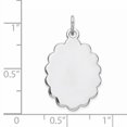 thumbnail image 2 of 925 Sterling Silver Rh Plt Pendentif Disque Gravable Pendentif en Forme de Pétoncles, 2 of 6