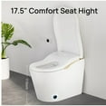 thumbnail image 4 of Smart Toilet with Bidet, Modern Automatic Flush Toilet with Heated Seat, Warm Air Dryer and Foam Shield, Tankless ADA Comfort Height Toilet for Bathroom, White, 4 of 11