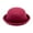 Burgundy, variant on Nrmvnmi Classic Wool Round Bowler Hats - Trendy Derby Fedora Bucket Caps With Roll Up Brim Solid Color Fashionable Hats For Men Women (Multiple Colors)