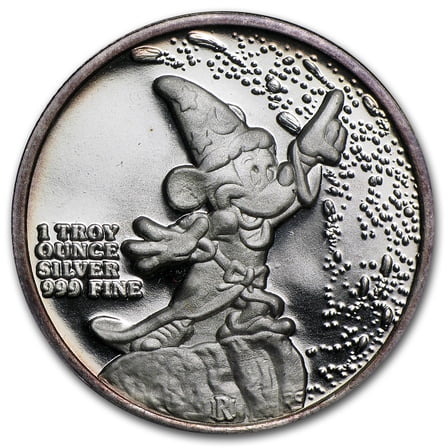 1 oz Silver Round - Mickey Mouse Sorcerer's Apprentice