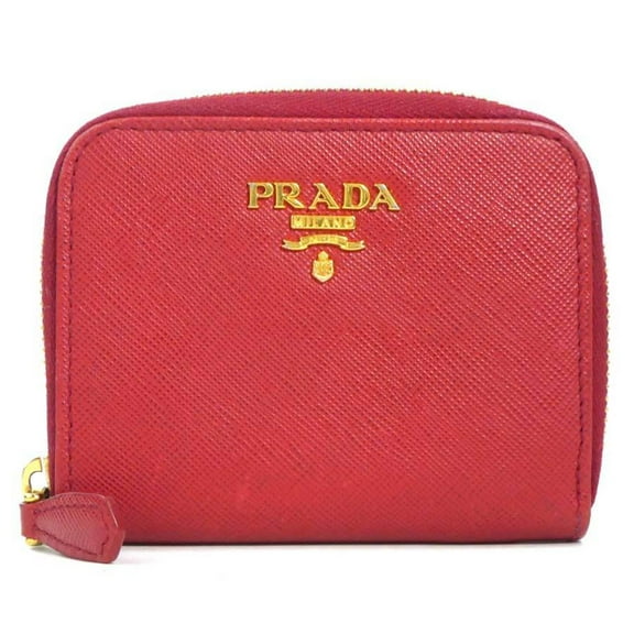 Pre-Owned PRADA wallet/coin case leather red men's women's h30996a (Good)