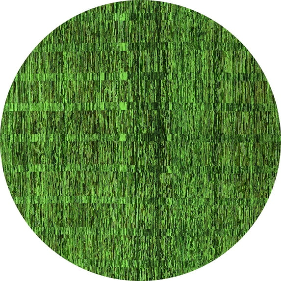 Ahgly Company Indoor Round Abstract Green Modern Area Rugs, 3' Round