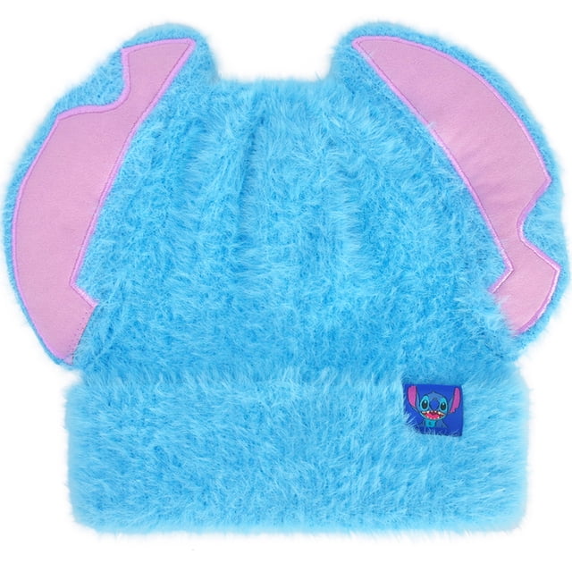 Gorro de punto de invierno con estampado Disney Stitch, azul, para adulto