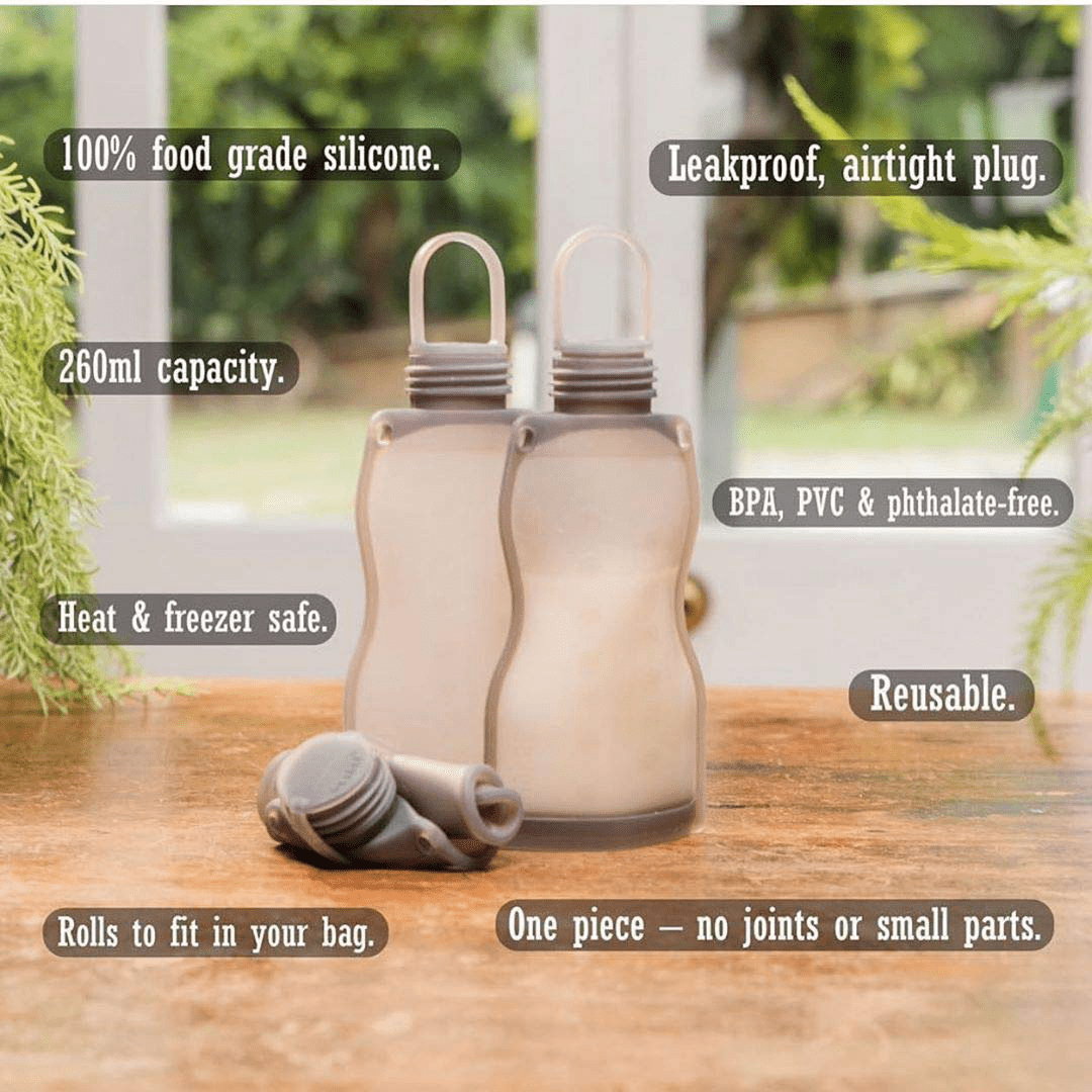 Haakaa Silicone Milk Storage Bag,Reusable Breast Milk Bags for Breastfeeding,Food Grade Silicone,BPA Free,9 oz/260 ml (5 Count)