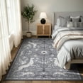 thumbnail image 5 of RUG ROBOT 5'x7' Area Rug for Living Room, Vintage Woodland Washable Rug for Bedroom, Cottagecore Accent rug for Nursery Playroom Reading Nook Non Slip Low Pile Stain Resistant, Gray, 5 of 8