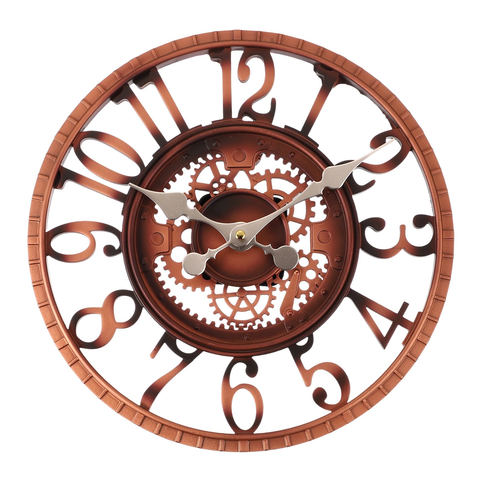 Uxcell 12 Inch Outdoor Wall Clock, IP44 Waterproof Resin Garden Clock, Battery Operated, Silent Quartz Movement for Garden Patio Porch Deck, Copper