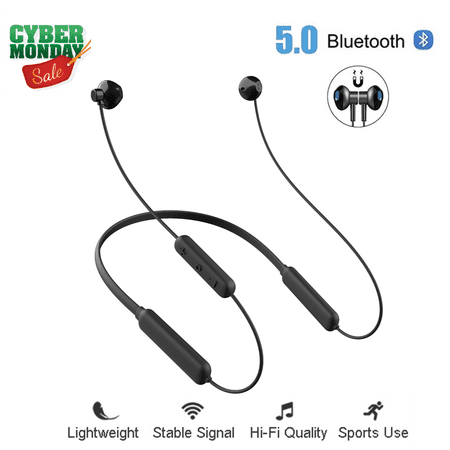 Cyber Monday!!![Newest 2019]Wireless Bluetooth Headphones for Workout Gym Running,10hrs Playtime Neckband Wireless Sport Earbuds,Magnetic Earphones w/Mic,IPX6 Waterproof Headphones for iOS