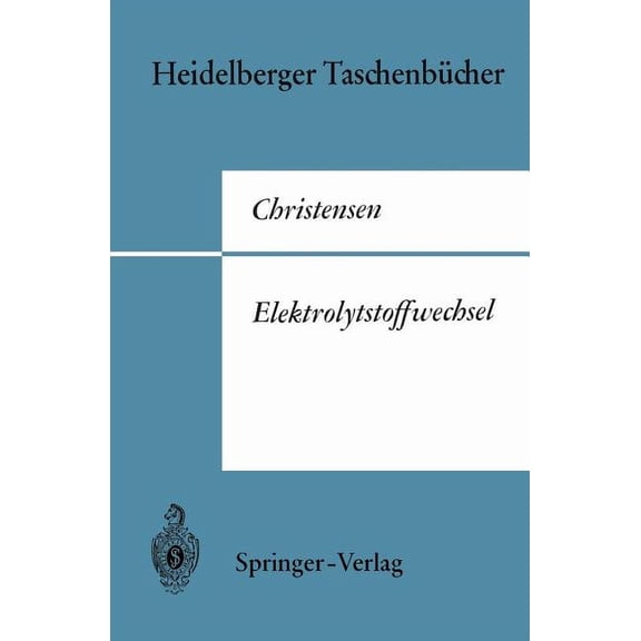Heidelberger Taschenbücher Elektrolytstoffwechsel, Book 55, (Paperback)