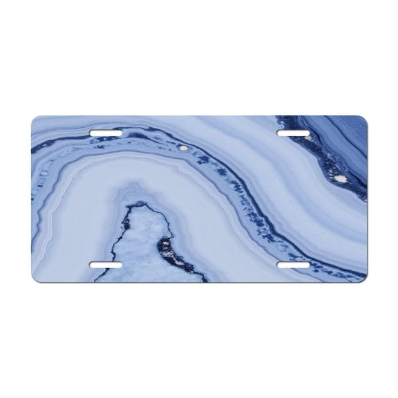 Blue Marble Agate Print-1 License Plate Lightweight Aluminum Automotive Decoration Vanity Tag for Front Back Car 12x6 Inch